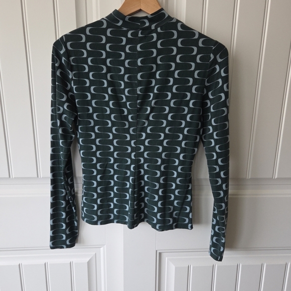 Reformation bailey top Retro Green Venture Long Sleeve Turtleneck Large - Picture 6 of 8